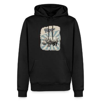 Hippos Nilpferde Flusspferde Hippopotamus Geschenk - Männer Premium Bio Hoodie - Schwarz - Vorne - Nico (187cm)