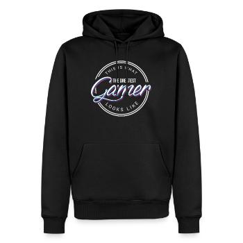 Best Gamer Gaming PC Play Computer Gift - Men’s Premium Organic Hoodie - black - Front - Nico (187cm)