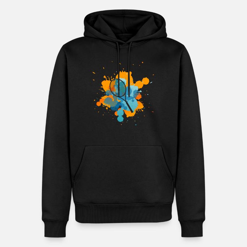 tennis - Sweat à capuche Premium bio Homme - noir