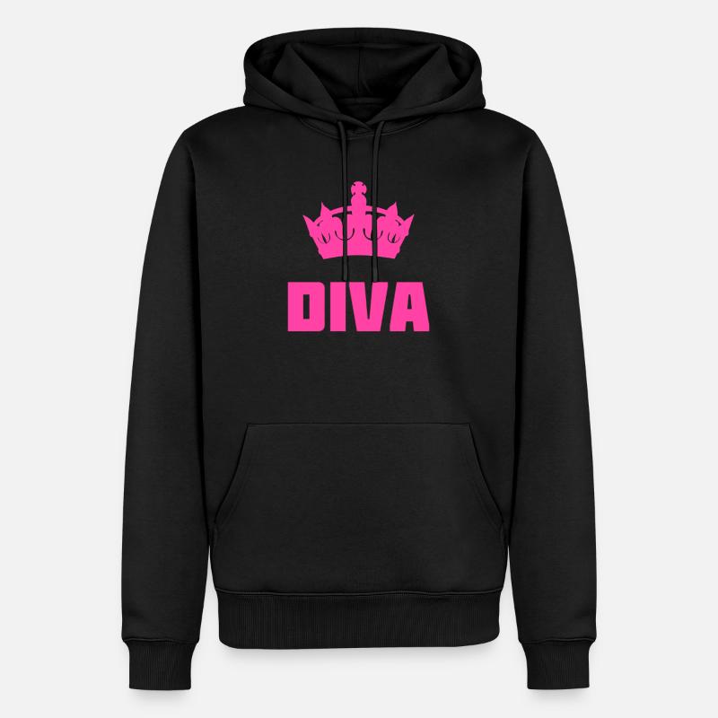 Krone - Männer Premium Bio Hoodie - Schwarz