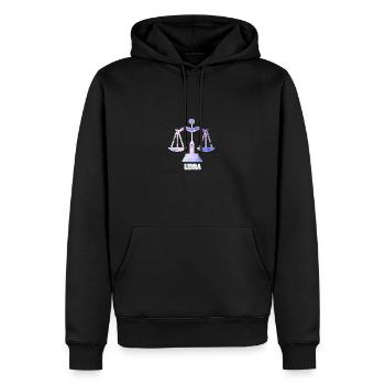 Idée cadeau horoscope Zodiac Libra - Sweat à capuche Premium bio Homme - noir - Devant - Nico (187cm)