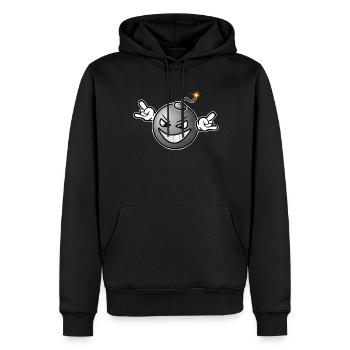 Bombe Version 1 - Männer Premium Bio Hoodie - Schwarz - Vorne - Nico (187cm)