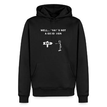 Stickman Paroles drôles - Sweat à capuche Premium bio Homme - noir - Devant - Nico (187cm)