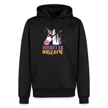 Licorne Rainbow Rocker - Sweat à capuche Premium bio Homme - noir - Devant - Nico (187cm)