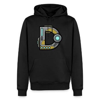 Buchstabe D Geschenk Name Roboter Technik nerd - Männer Premium Bio Hoodie - Schwarz - Vorne - Nico (187cm)