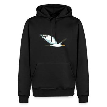 Gull flying Baltic Sea North Sea flight bird - Men’s Premium Organic Hoodie - black - Front - Nico (187cm)