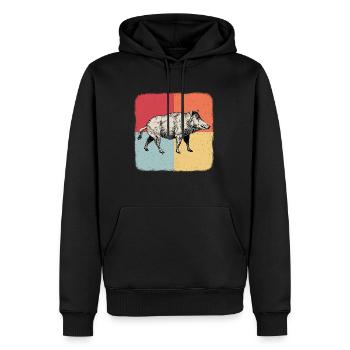 Hausschwein Wildschwein Ferkel Geschenk - Männer Premium Bio Hoodie - Schwarz - Vorne - Nico (187cm)