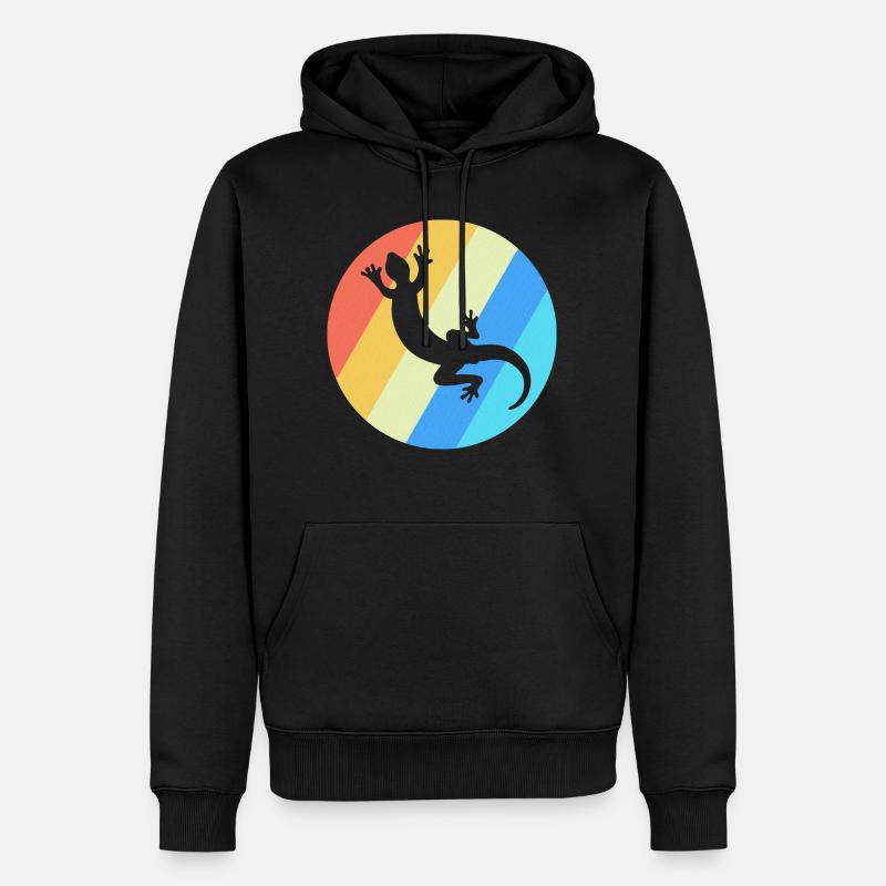 Eidechse Lizard Echse Geschenk - Männer Premium Bio Hoodie - Schwarz