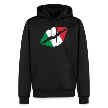 Idée cadeau cadeau drapeau drapeau Italie - Sweat à capuche Premium bio Homme - noir - Devant - Nico (187cm)