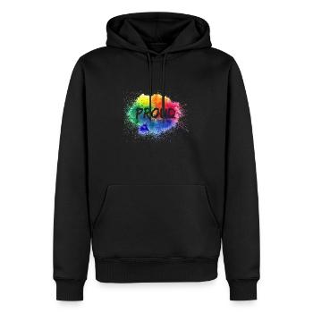 PROUD Color Splash LGBT Gay Pride Regenbogen - Männer Premium Bio Hoodie - Schwarz - Vorne - Nico (187cm)