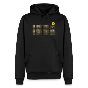 Bitcoin Premier Bloc Zero Nerd - Sweat à capuche Premium bio Homme - noir - Devant - Nico (187cm)