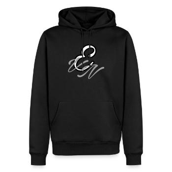 Classic EVN Logo Design - Men’s Premium Organic Hoodie - black - Front - Nico (187cm)