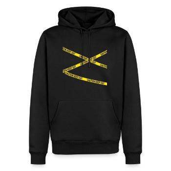 Attention garder hors de danger - Sweat à capuche Premium bio Homme - noir - Devant - Nico (187cm)