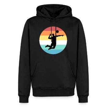 Volleyball players - Men’s Premium Organic Hoodie - black - Front - Nico (187cm)