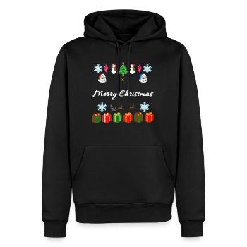 Joyeux Noël - Joyeux Noël - Noël - Sweat à capuche Premium bio Homme - noir - Devant - Nico (187cm)