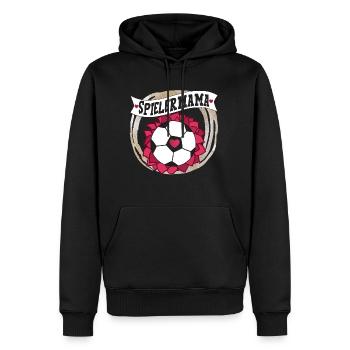 Spielermama football coeur d'amour - Sweat à capuche Premium bio Homme - noir - Devant - Nico (187cm)