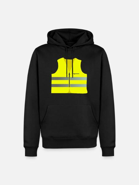 Warnweste für den Gelbe Westen Protest Gelbwesten - Männer Premium Bio Hoodie - Schwarz