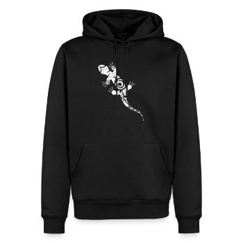 Maori Eidechse Tribal Tattoo Mokomoko Gecko - Männer Premium Bio Hoodie - Schwarz - Vorne - Nico (187cm)