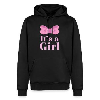 Schwangerschaft Its a girl Rosa Schleife - Männer Premium Bio Hoodie - Schwarz - Vorne - Nico (187cm)