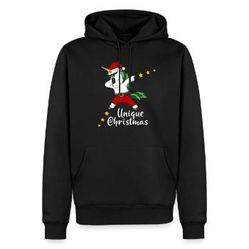 unique christmas Christmas unicorn unicorn dab - Men’s Premium Organic Hoodie - black - Front - Nico (187cm)