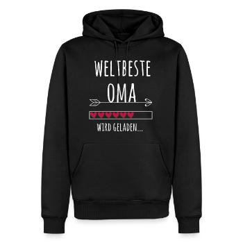 Weltbeste Oma Ankündigung Schwangerschaft Geschenk - Männer Premium Bio Hoodie - Schwarz - Vorne - Nico (187cm)