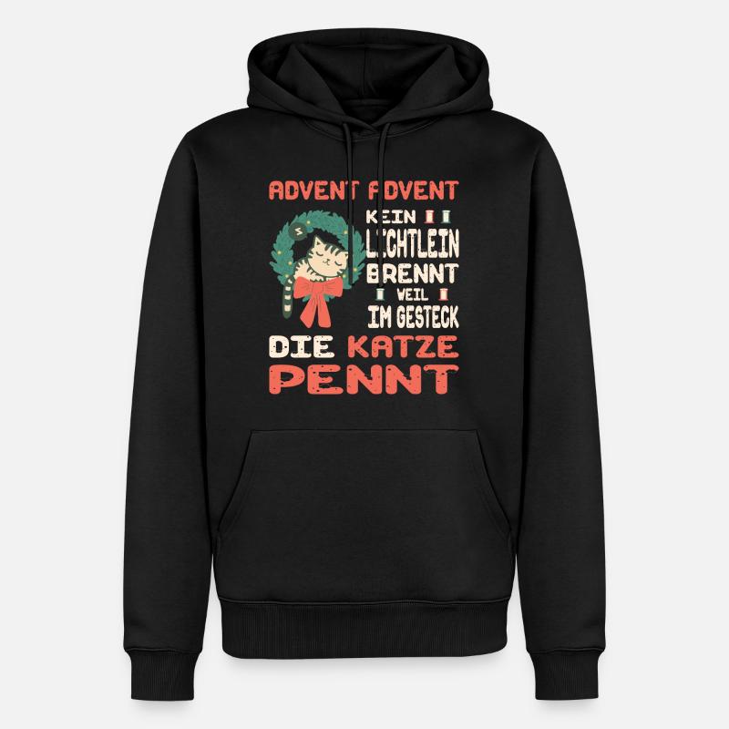 Temps de l’Avent avec chat - Sweat à capuche Premium bio Homme - noir