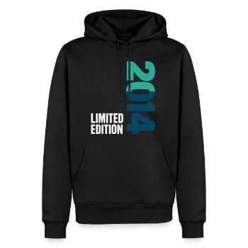 12e anniversaire Niveau 12 débloqué 2014 - Sweat à capuche Premium bio Homme - noir - Devant - Nico (187cm)