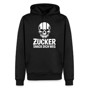 Zucker Schädel Snack Dich Weg - Männer Premium Bio Hoodie - Schwarz - Vorne - Nico (187cm)
