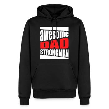 Sweat Dad Strongman génial - Sweat à capuche Premium bio Homme - noir - Devant - Nico (187cm)