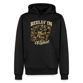 Enrouler 100 jours de pêche à l’école Conception des poissons - Sweat à capuche Premium bio Homme - noir - Devant - Nico (187cm)