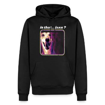 C'est du Jazz? Humour chien Jazz, concert musicien - Sweat à capuche Premium bio Homme - noir - Devant - Nico (187cm)