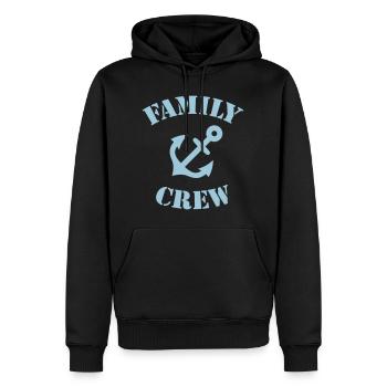 Équipage familial (Ancre / Équipage du navire / Bleu ciel) - Sweat à capuche Premium bio Homme - noir - Devant - Nico (187cm)