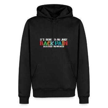 It's more than just back pain, scoliosis 8 - Men’s Premium Organic Hoodie - black - Front - Nico (187cm)