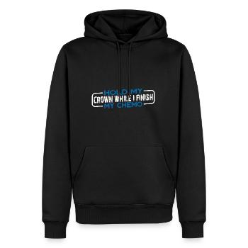 Tenez ma couronne pendant que je termine ma chimio 41 - Sweat à capuche Premium bio Homme - noir - Devant - Nico (187cm)