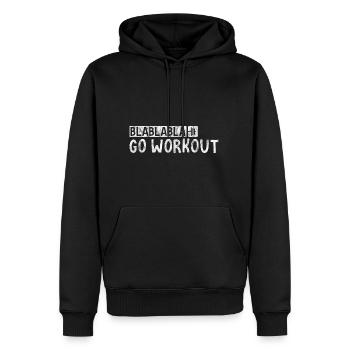 Blablabla Go Workout 3 - Männer Premium Bio Hoodie - Schwarz - Vorne - Nico (187cm)