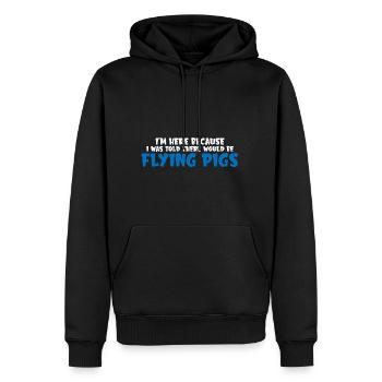 On m’a dit qu’il y aurait des cochons volants 8 - Sweat à capuche Premium bio Homme - noir - Devant - Nico (187cm)