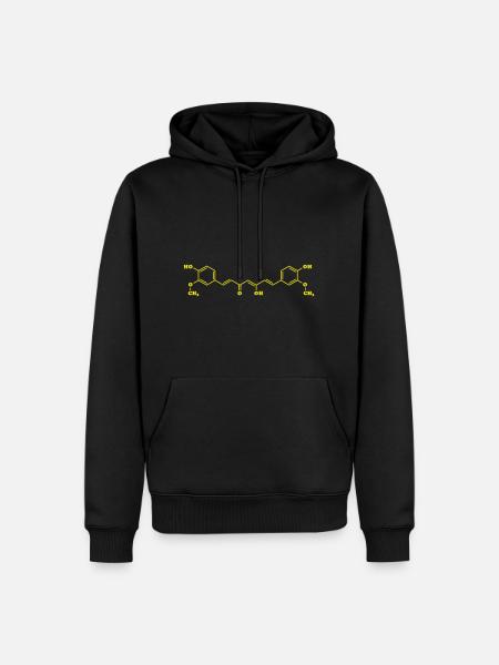 Turmeric Curcumin Molecular Chemical Formula - Men’s Premium Organic Hoodie - black