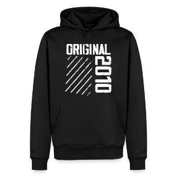 Original 2010 14e Anniversaire Cadeau Retro - Sweat à capuche Premium bio Homme - noir - Devant - Nico (187cm)