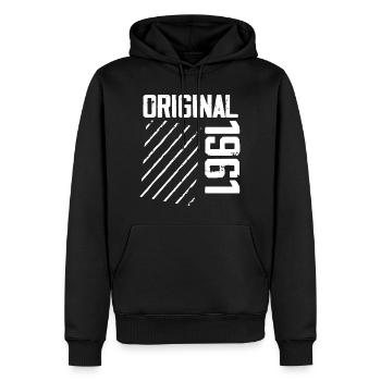 Original 1961 63e Anniversaire Cadeau Retro - Sweat à capuche Premium bio Homme - noir - Devant - Nico (187cm)