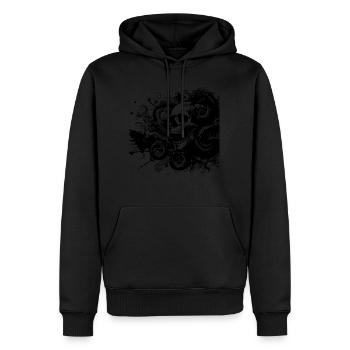 Crâne de Kraken gothique - Sweat à capuche Premium bio Homme - noir - Devant - Nico (187cm)