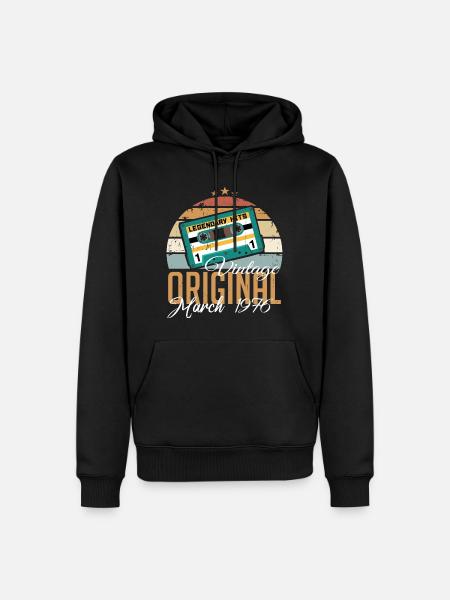 March 1976 - Birthday present - Men’s Premium Organic Hoodie - black