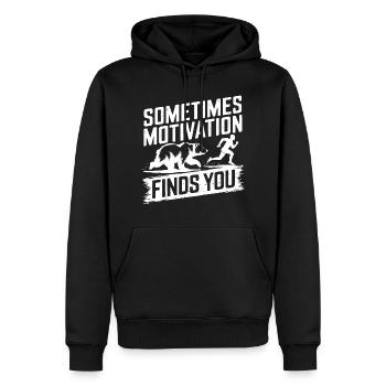 Sometimes motivation finds you! Race Jogging - Men’s Premium Organic Hoodie - black - Front - Nico (187cm)