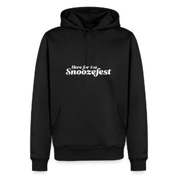 Here For The Snoozefest - Männer Premium Bio Hoodie - Schwarz - Vorne - Nico (187cm)