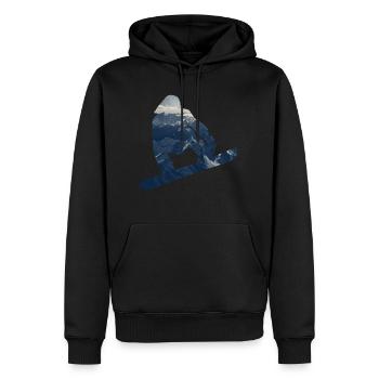 Snowboarder Doppelbelichtung - Männer Premium Bio Hoodie - Schwarz - Vorne - Nico (187cm)