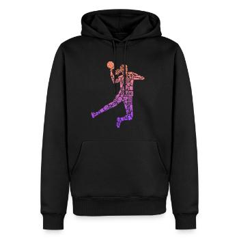 Joueur de handball Handball Filles Handball Joueur - Sweat à capuche Premium bio Homme - noir - Devant - Nico (187cm)