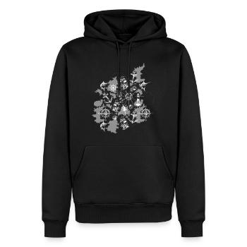 Seekarte maritim - Männer Premium Bio Hoodie - Schwarz - Vorne - Nico (187cm)