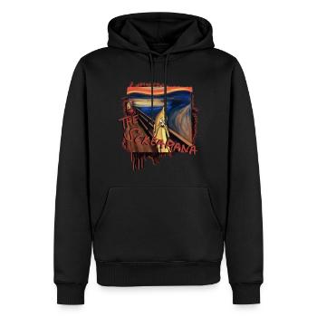 "The Screamana" - Männer Premium Bio Hoodie - Schwarz - Vorne - Nico (187cm)