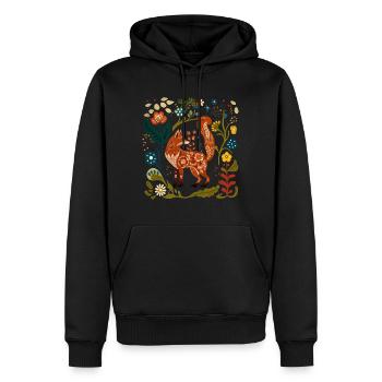 Fox Goblincore Ästhetik Skandinavische Folklore - Männer Premium Bio Hoodie - Schwarz - Vorne - Nico (187cm)