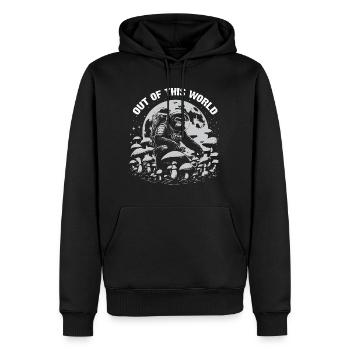 Hors de ce monde - Sweat à capuche Premium bio Homme - noir - Devant - Nico (187cm)
