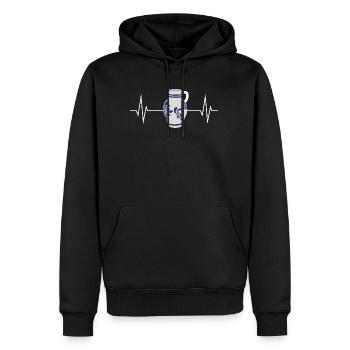 Herzschlag Puls Apfelwein Bembel Ebbelwoi - Männer Premium Bio Hoodie - Schwarz - Vorne - Nico (187cm)